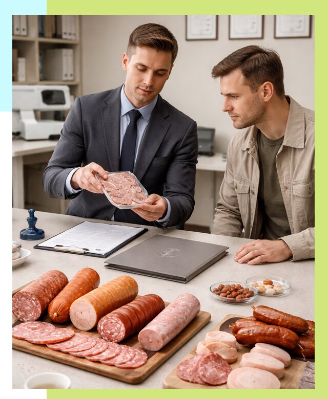 Сертификация колбасных изделий в Назрани от 7704 р. | Алешин-Нзр