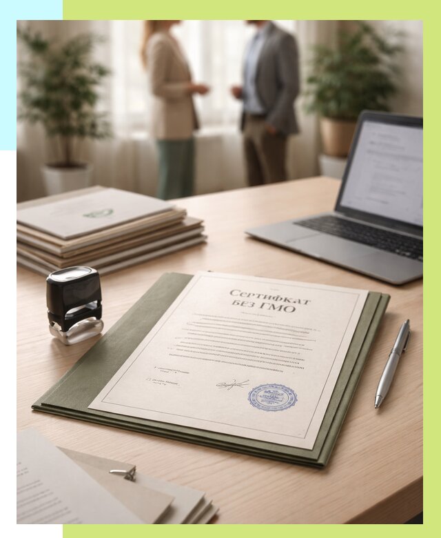 Сертификат без ГМО в Назрани от 7704 р. оформить срочно Алешин-Нзр